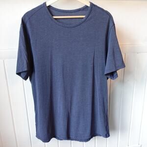 Lululemon Shirt Mens Large Navy Crewneck Short Sleeve Soft Stretch Athletic Tee